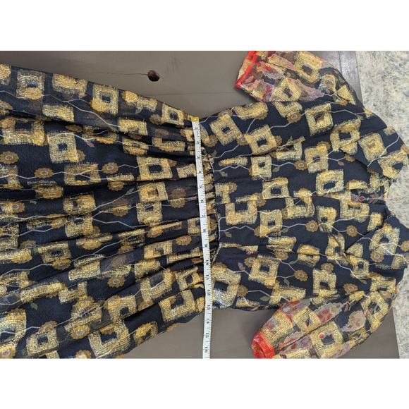 Vintage 1960s Oscar de la Renta boutique maxi dress in black and gold metallic - Picture 10 of 16